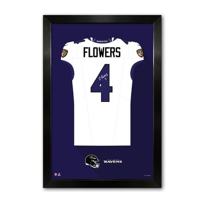 Zay Flowers Baltimore Ravens 27" x 39" Framed Jersey Art Print